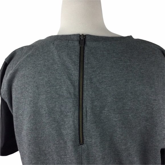 J. Crew Gray/Black Faux Leather Sleeves Medium - Picture 2 of 7